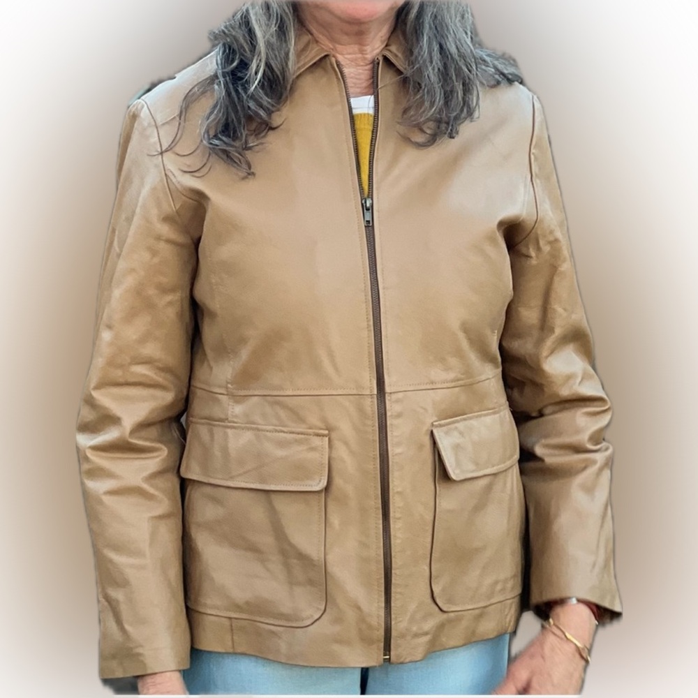 Phase 2 Soft Leather Metro Tan Jacket 1XL